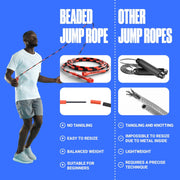 Sportbit Elite Beaded Jump Rope - Adjustable Speed Rope for Fitness, CrossFit, Boxing - Tangle-Free, Lightweight