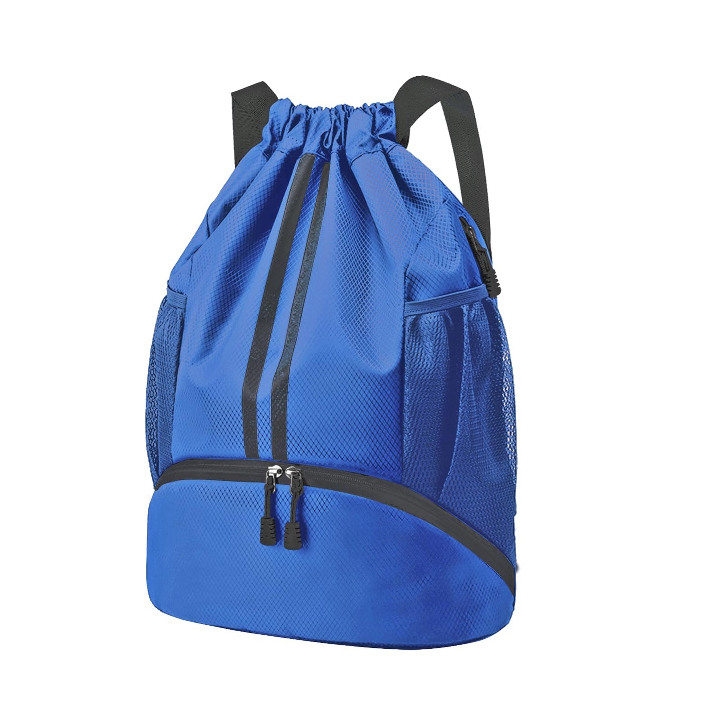 Hoedia Sports Drawstring Backpack - String Swim Gym Bag with Shoes Compartment and Wet Proof Pocket for Women&Men