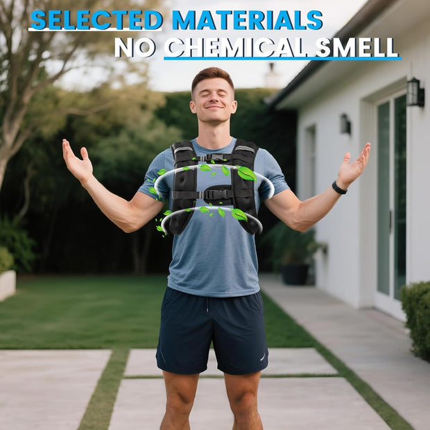 Weighted Vest for Woman Men, 6lb/8lb/12lb/16lb/20lb/30lb Weight Vest with Reflective Stripe, Weight Vests Adjustable for Walking, Weight Loss, Training, Running