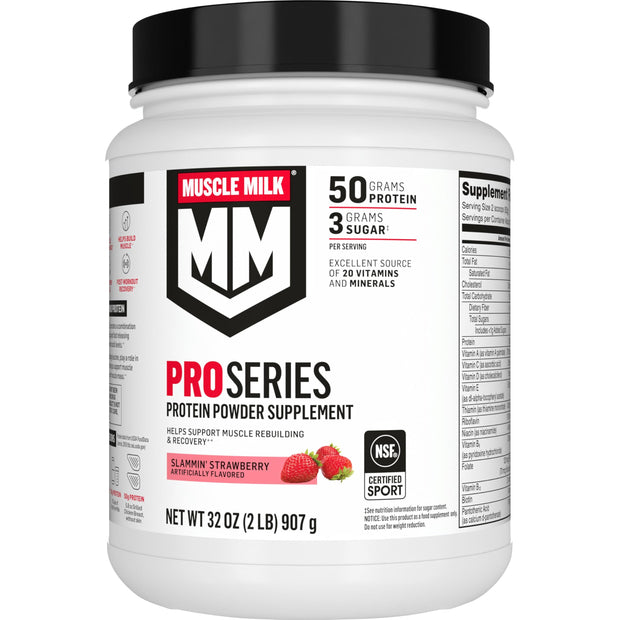 Muscle Milk Pro Series Protein Powder Supplement,Knockout Chocolate,2 Pound,11 Servings,50g Protein,3g Sugar,20 Vitamins & Minerals,NSF Certified for Sport,Workout Recovery,Packaging May Vary