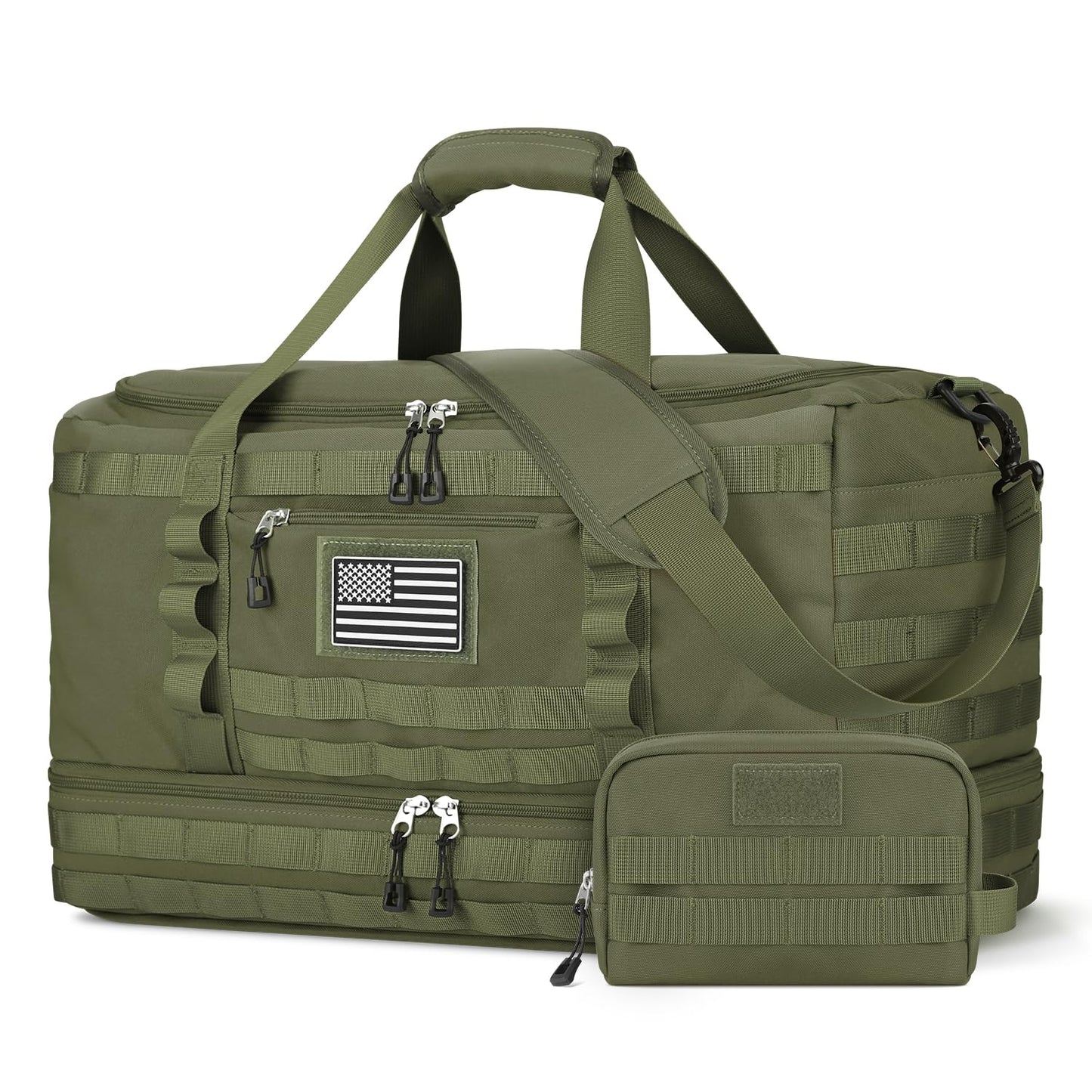 ETRONIK Travel Bag for Men Women, Gym Bag & Tactical Duffle Bags for Travel, Carry on with Toiletry Bag and Shoe Compartment, Weekender Overnight Trip with Wet Pocket for Workout Medical, Black