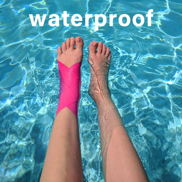 M7 Sport Kinesiology Ankle Tape for Ankle Sprain and Injury Recovery, Kt Tape for Ankle, Pain Relief Therapeutic Tape, Plantar Fasciitis, Waterproof, Eases Swelling (Beige, 4-Pack)