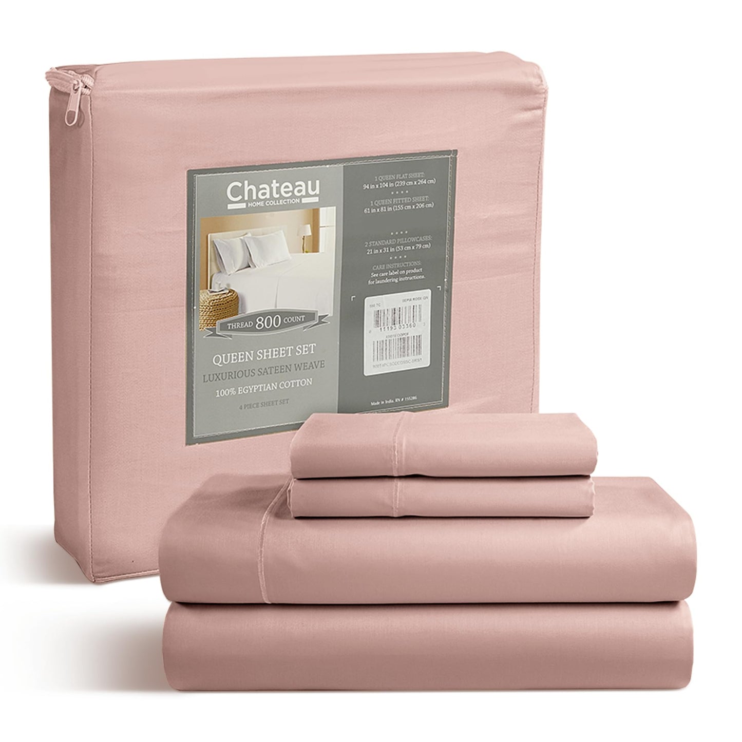 100% Egyptian Cotton Sheets King Size Sheets Set with Fully Elasticated Fitted Sheet & Pillowcase sets, 800 TC Hotel Collection Deep Pocket King Sheet Set, No Pill Soft Breathable Luxury White Bedding