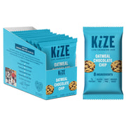 KiZE Energy Bars - Chocolate Chip Cookie - Almond-Butter-Based, Gluten Free, Dairy Free, Non-GMO, and High Protein Meal Replacement Energy Bars, Clean and Simple Food Ingredients - 10g High Protein Snacks, (10 Count)