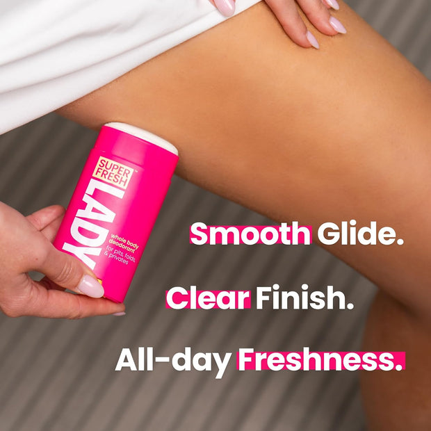Super Fresh Lady Natural Deodorant Stick for Women Aluminum Free Whole Body Odor Control for Armpits Underboob Thighs Crotch and Lady Parts Coconut Vanilla Scent Twin Pack for Sensitive Skin Freshness