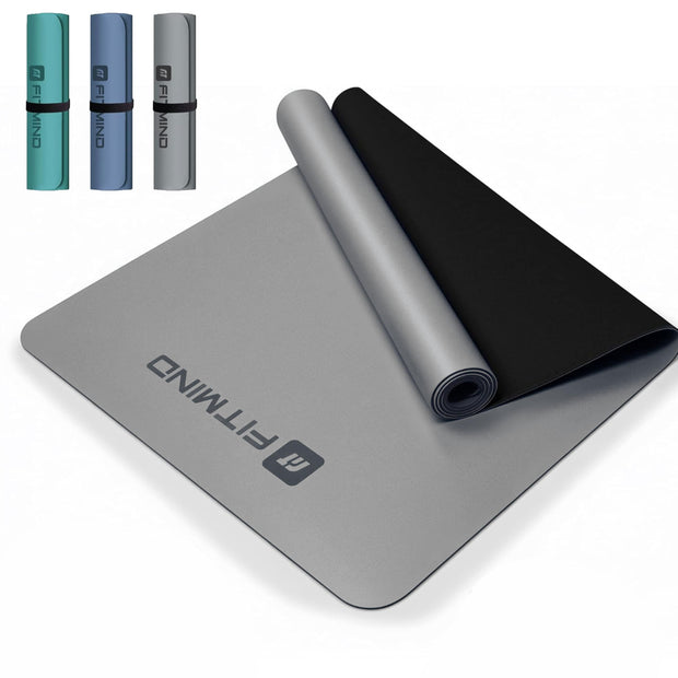 Professional PU Rubber Yoga Mat, Double-Sided Non Slip Sweat Resistant Exercise Mat for Men Women, Comfortable Extra Long & Wide for Yoga, Pilates, Fitness, Home Gym, 72"×26.8"×0.18"(4.5mm)Thick