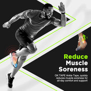 OK TAPE Kinesiology Tape for Ankle - 10 Precut Strips | Professional-Grade Water-Resistant & Breathable Ankle Tape for Sports Injury Recovery, Support, 10pcs, Pink