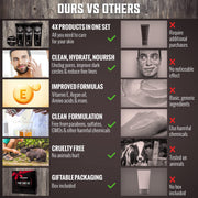 Viking Revolution Mens Facial Skin Care Kit - Includes Rejuvenating Face Moisturizer (5oz) Microdermabrasion Facial Scrub (5oz) Foaming Cleanser (5oz) Eye Cream (1oz)