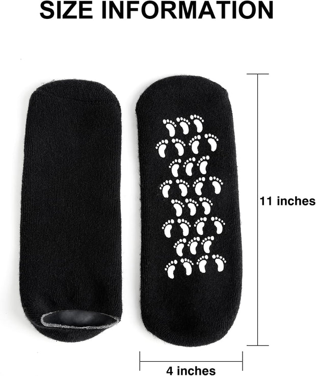 MoyRetty Moisturizing Silicone Socks for Men - Large Size, Ultimate Aloe-Infused Gel for Home Use - Say Goodbye to Dry Cracked Feet Black