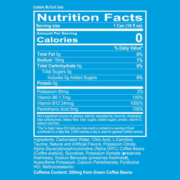 REDCON1 Energy High Performance Drink, Vice City - Zero Sugar Energy Drink with Alpha GPC Nootropic - 200mg of Natural Caffeine from Green Coffee Beans - Vitamin B6, B12 & B5 to Boost Mood (12 ct)