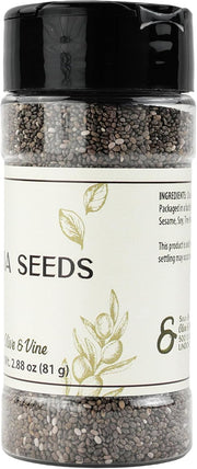 Olive & Vine Chia Seeds, Nutty Flavor, for Smoothies & Baking, Rich Tradition, Authentic Taste, for Global Recipes (2.88 Ounce)