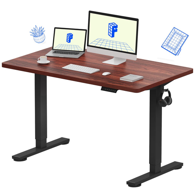 FLEXISPOT EN1 Whole-Piece Standing Desk, 48 x 24 Inches Height Adjustable Desk Stand up Desk Home Office Table for Computer Laptop (White Frame + Maple Desktop)