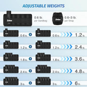 ZELUS 1 Pair Adjustable Ankle Weights, 2 4 6 8 10 lb Modularized Leg Weight Straps for Women Men, Weighted Ankle Weight Set with Removable Sandbags, 1-5 lb per Ankle Strap for Gym Yoga Jogging Walking