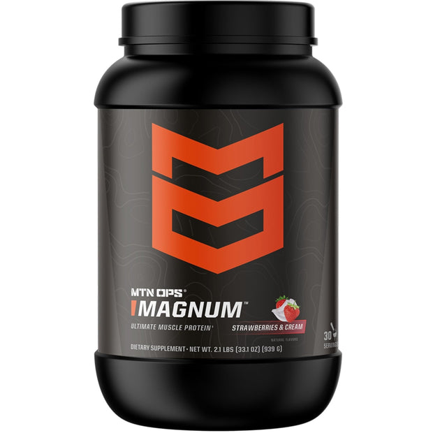 MTN OPS Magnum Chocolate Protein Powder, 23g of Whey Isolate Protein & Milk Protein with BCAAs, Zero Sugar & Gluten Free 30-Serving Tub