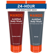 Mando Odor Shield Body Wash - 24 Hour Control - Removes Odor Better than Soap - SLS and Paraben Free, Skin Safe - 8.5 Ounce (Pro Sport)
