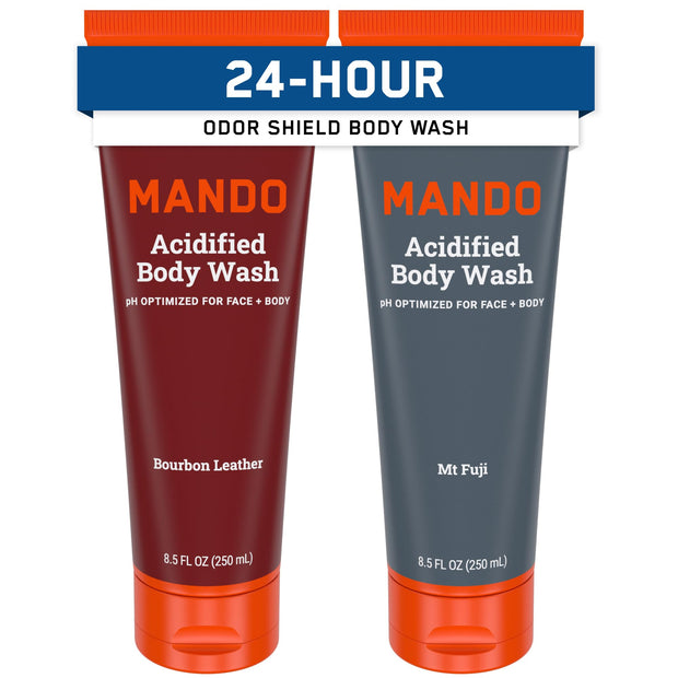 Mando Odor Shield Body Wash - 24 Hour Control - Removes Odor Better than Soap - SLS and Paraben Free, Skin Safe - 8.5 Ounce (Pro Sport)