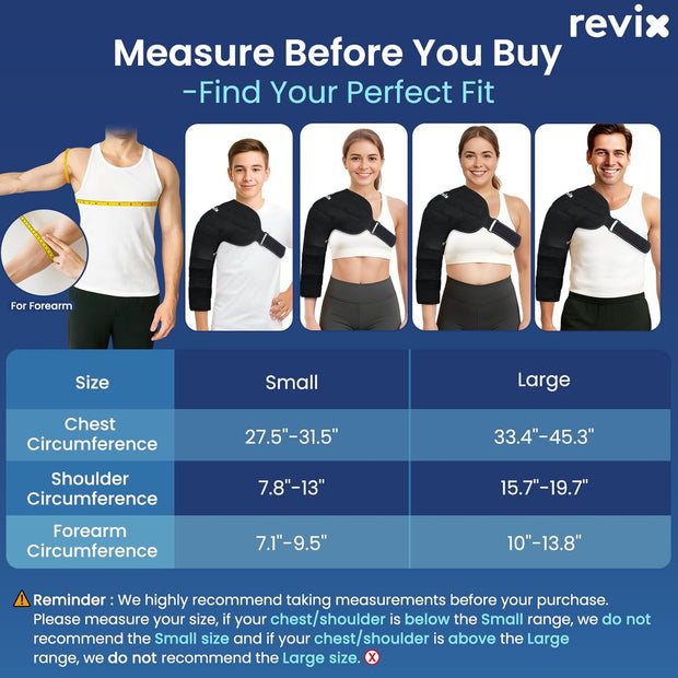 REVIX Arm Ice Pack Wrap for Pitchers – Shoulder and Elbow Ice Pack Reusable Cold Therapy Wrap for Baseball Pitcher Arm Recovery, Adjustable Compression Sleeve for Post-Workout Muscle Relief