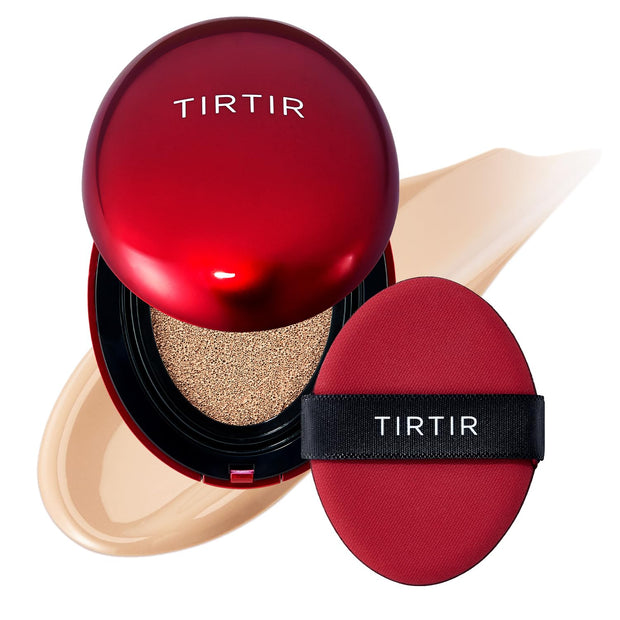 TIRTIR Mask Fit Red Cushion Foundation | Full coverage, Weightless, Skin fit, Satin Glow Finish, Korean Makeup, beauty, Tattoo cover up, Buildable (#29N Natural Beige, 0.63 Fl Oz)