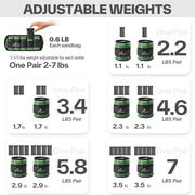 Sportneer Adjustable Ankle Weights for Women and Men 7 lbs/Pair Adjustable Leg Weights with Secure Straps, Strength Training Weighted for Yoga, Walking, Running, Aerobics, Gym, Physical Therapy