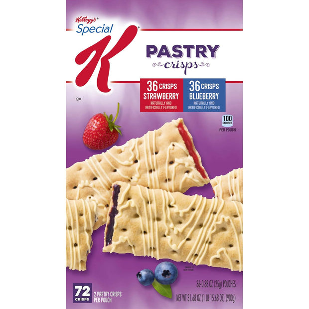 Kellogg's Special K Strawberry and Blueberry Pastry Crisps Fruit Variety Pack, 60 Count