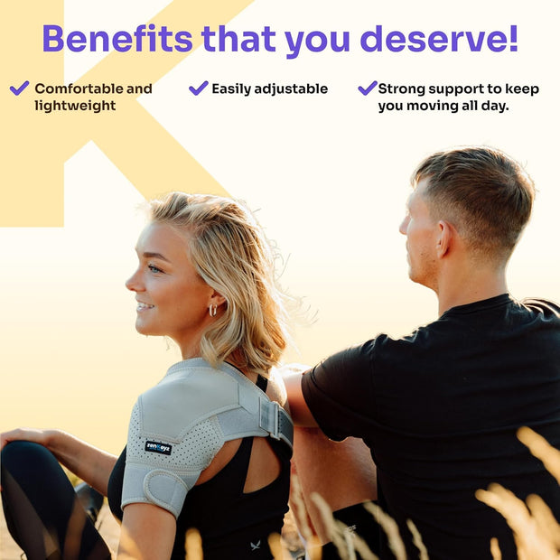 ZENKEYZ Shoulder Brace for Women & Men Rotator Cuff Support, Neoprene Stabilizer with Hot Cold Pack Pocket - Adjustable Arm Sling Shoulder Immobilizer, Left Right (Black, L/XL)