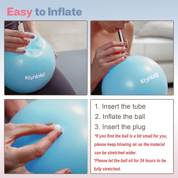 Small Exercise Ball, 9 Inch Mini Pilates Ball, Anti Burst and Slip Resistant Mini Yoga Ball for Stability, Fitness, Physical Therapy, Stretching & Core Strength Workout at Home Gym & Office
