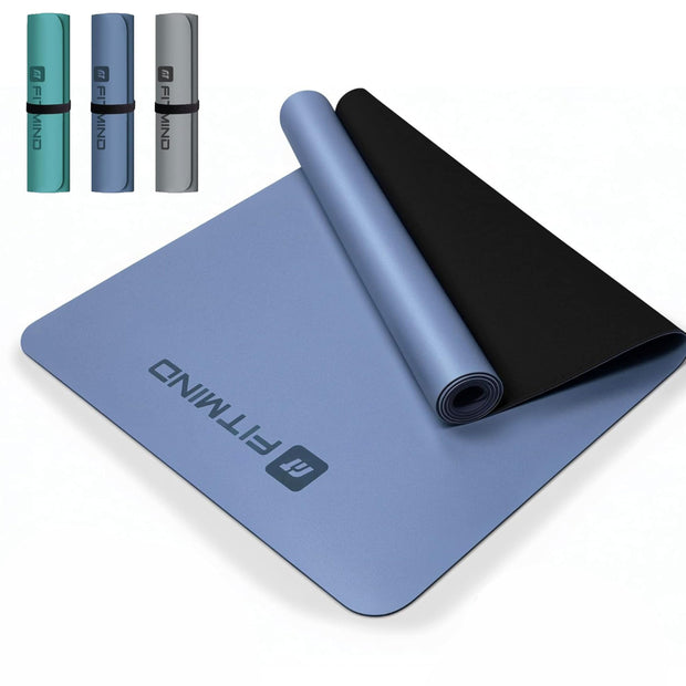 Professional PU Rubber Yoga Mat, Double-Sided Non Slip Sweat Resistant Exercise Mat for Men Women, Comfortable Extra Long & Wide for Yoga, Pilates, Fitness, Home Gym, 72"×26.8"×0.18"(4.5mm)Thick