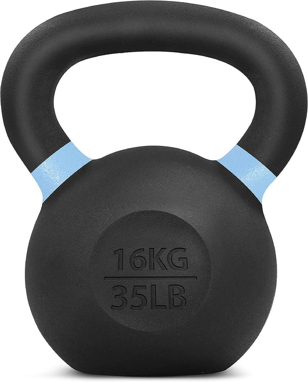 Yes4All Powder Coated Cast Iron Kettlebell Strength Training Kettlebells Weight Set for Full Body Workout, Home Gym