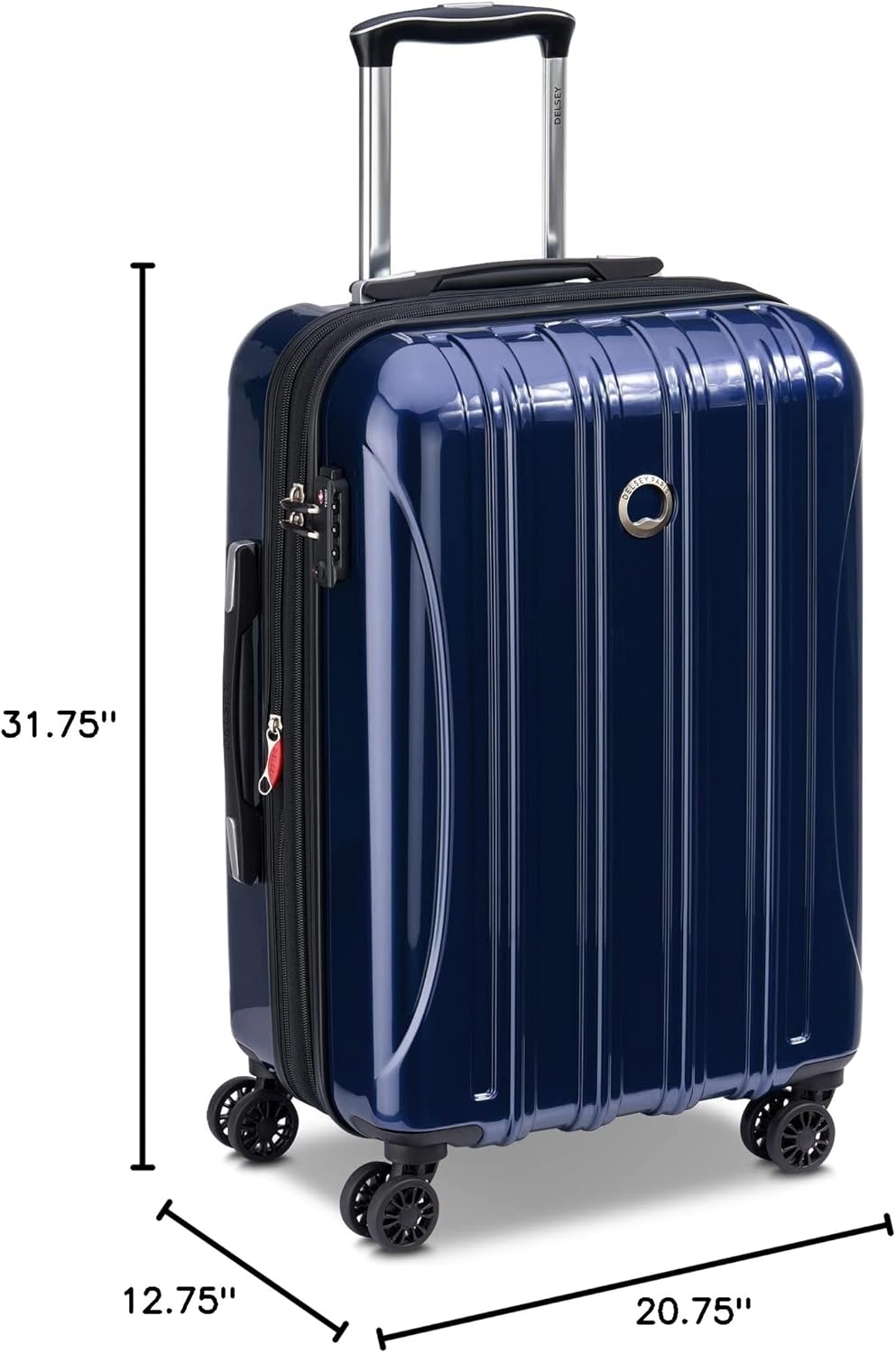 DELSEY PARIS Helium Aero Hardside Expandable Luggage with Spinner Wheels, Blue Cobalt, 3-Piece Set (21/24/28)