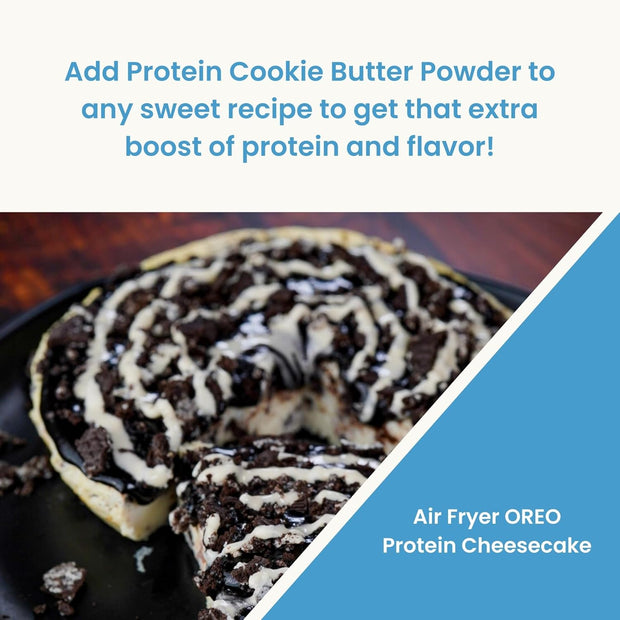 Whey Protein Cookie Butter Powder - Cookies & Cream | Keto-Friendly, Low Carb, No Added Sugars, Gluten-Free | Easy to Mix, Bake and Spread | 7.9oz