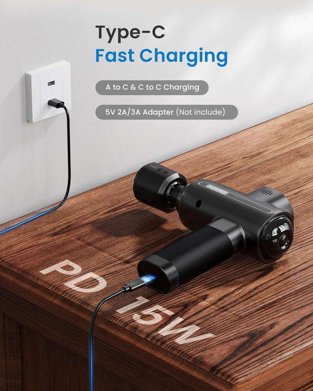 RENPHO Massage Gun Deep Tissue with Heat and Cold Head, Handheld Muscle Massager Therapy with Carry Case, Percussion Body Masajeador for Men Women Athletes Back Upgrade, Active Thermacool