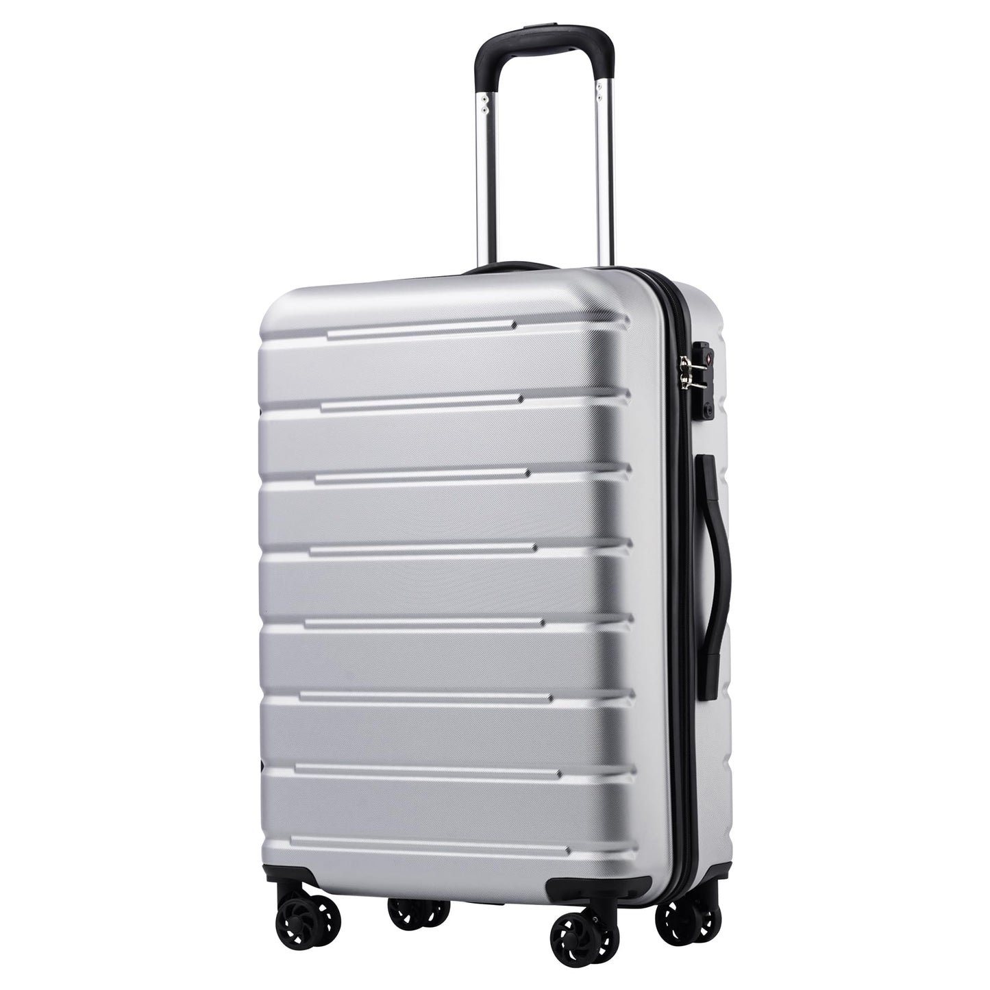 Coolife Luggage Suitcase Carry-on Spinner TSA Lock USB Port Expandable (only 28’’) Lightweight Hardside Luggage (Ice Blue, 3 piece set)