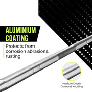 Olympic Training Barbell (6FT) (15 Pound Weight) (300 LBS Capacity), Home Gym Fitness Equipment, Strength Training Workout Bar, Weight bar for Squats, Deadlift, Weightlifting, Bench Press