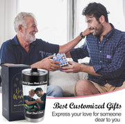 Personalized Coffee Tumbler with Picture & Text - Personalized Travel Coffee Mug - Custom 20oz Stainless Steel Tumbler Cup with Lid - Custom Cup Gift for Dad, Mom, Friends