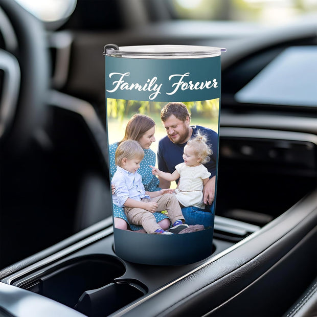 Personalized Coffee Tumbler With Picture Text Name Logo, Custom Photo 20oz Stainless Steel Tumbler With Lid & Insulated, Employee Appreciation Christmas Gifts for Men Women - Customized By Enterprise