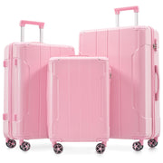 Merax Luggage Sets 3-Piece Hardshell with Spinner Wheels Lightweight Suitcase with Corner Guards (Green, 20/24/28)