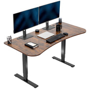 VIVO Electric 63 x 32 in Standing Desk, Memory Height Adjustment, 176 lb Frame Support, 2E Series, Black Top Black Frame, DESK-KIT-2E1B