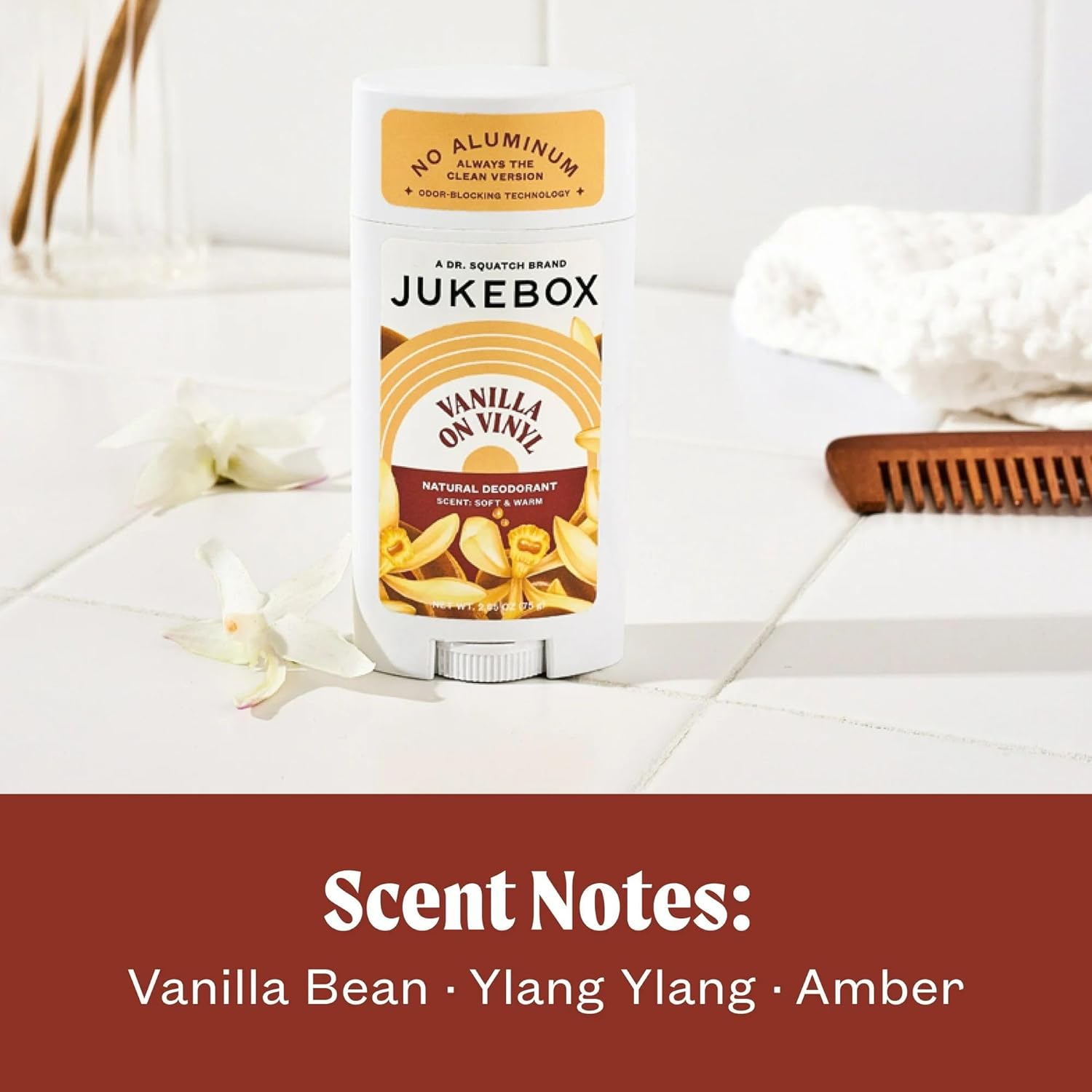 JUKEBOX Natural Deodorant for Women 3 Pack Sampler Gift Pack–Lavender Fields Forever, Rose Hips Don't Lie, Vanilla on Vinyl