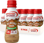 Premier Protein Almondmilk Non-Dairy Protein Shake, 20g Protein, 5g Sugar, 11.5 Fl oz, Coffee, 12 Count