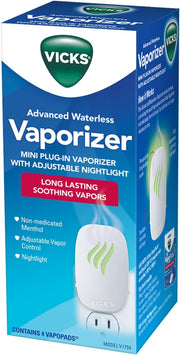 Vicks Advanced Soothing Vapors Waterless Vaporizer with Night Light and VapoPads to Help Relieve Discomfort from Colds and Flu , 1 Count (Pack of 1)