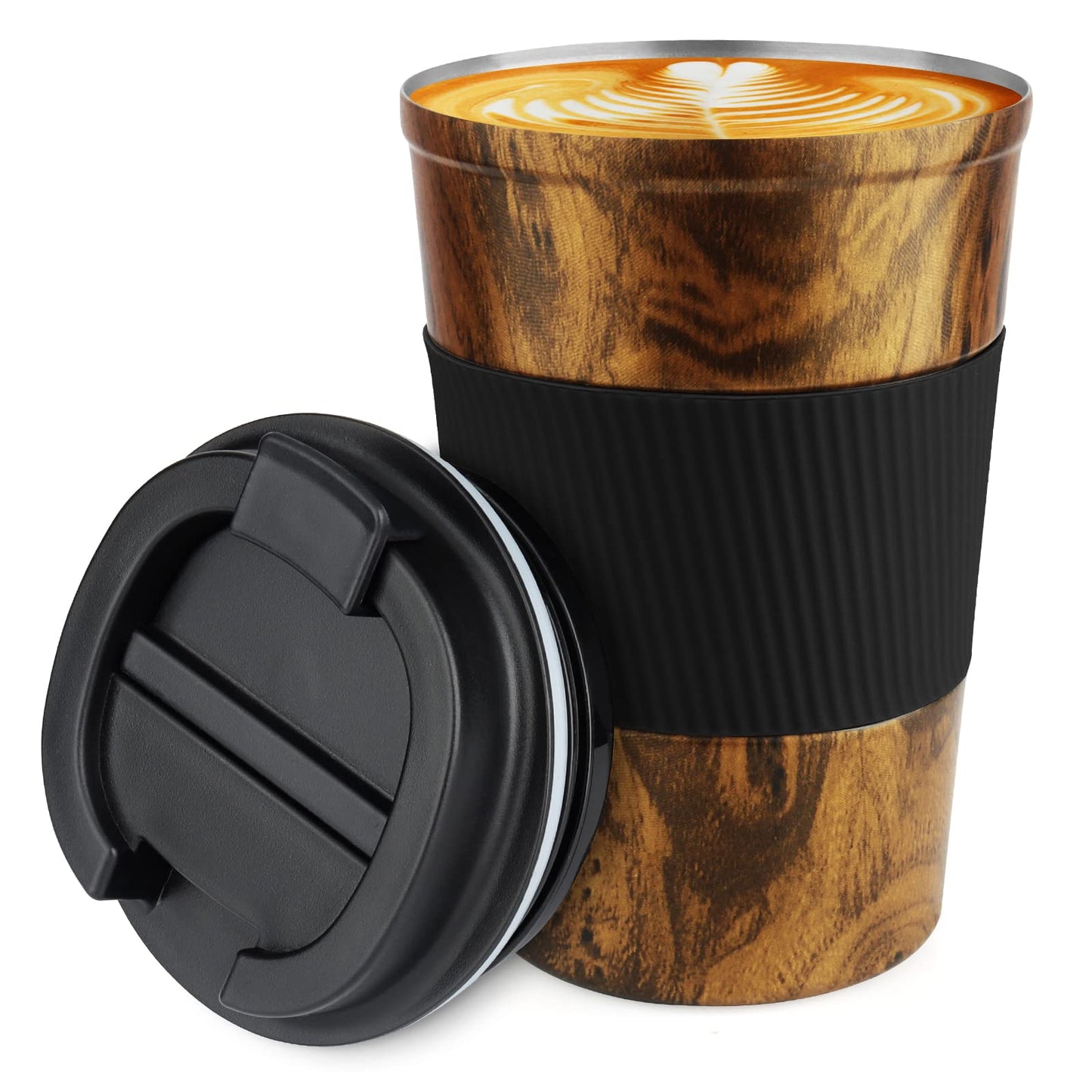12 oz Stainless Steel Vacuum Insulated Tumbler - Coffee Travel Mug Spill Proof with Lid - Thermos Cup for Keep Hot/Ice Coffee,Tea and Beer (Green)