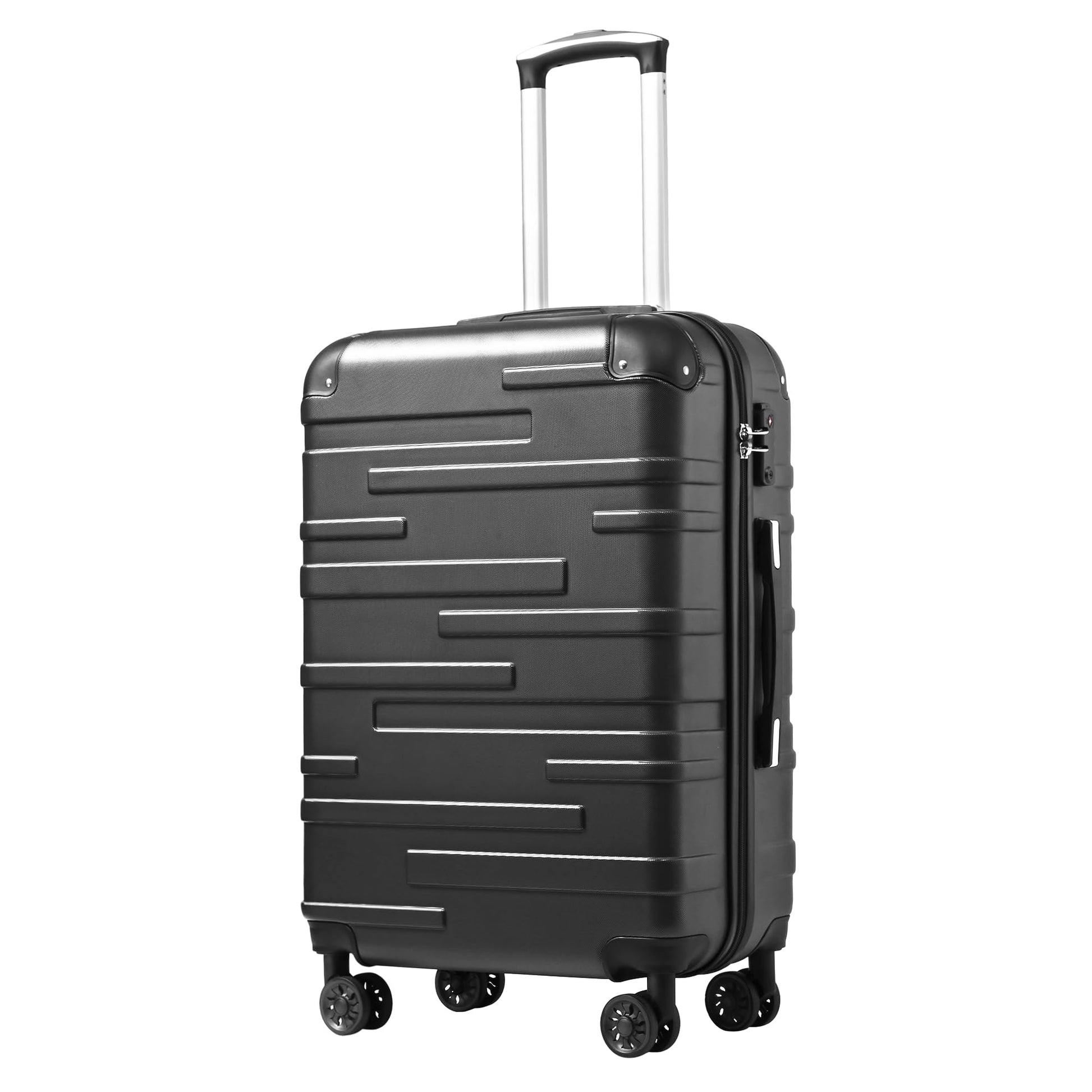Coolife Luggage Expandable(only 28") Suitcase 3 Piece Set with TSA Lock Spinner 20in24in28in (dark green)