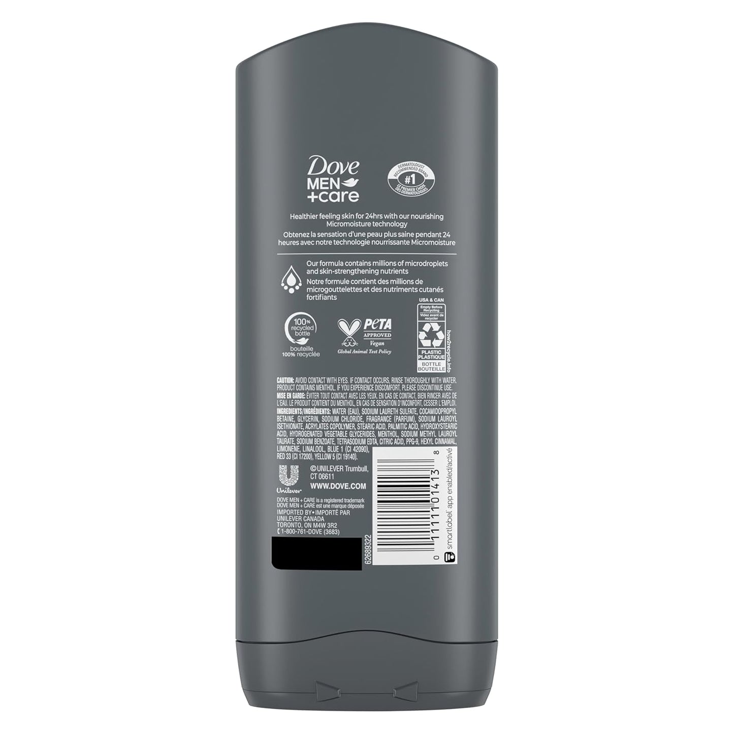 Dove MEN + CARE Body Wash and Face For Fresh, Healthy-Feeling Skin Extra Fresh Cleanser That Effectively Washes Away Bacteria While Nourishing Your 13.5 oz (Pack of 2)