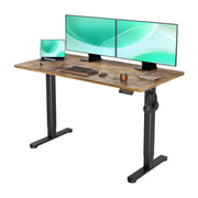 YDN Electric Standing Desk Adjustable Height, 40 x 24 Inches Stand up Desk with Cable Management, Home Office Desks with Splice Board & White Frame, White Top