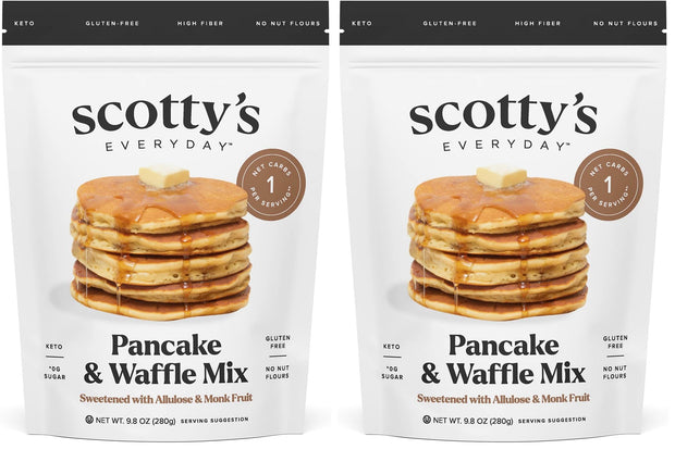 Scotty's Everyday - Keto Pancake and Waffle Mix - 1g Net carbs, 0g Added Sugar, Gluten-Free, High Fiber - No Nut Flours - 9.08oz, Pack of 1