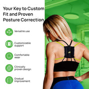 PRIMEKINETIX PostureMedic Dynamic Posture Brace for Neck and Back Support -For Enhanced Shoulder Alignment, Posture Improvement & Stretching- M(Blue)