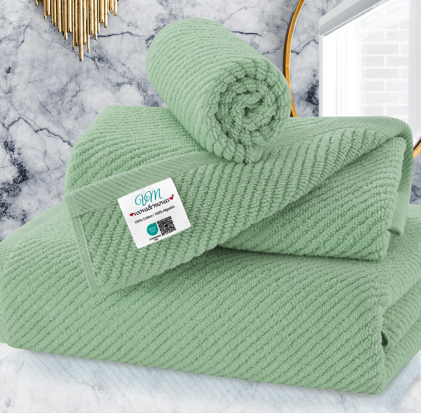 VOOVA & MOVAS Burgundy Towel Set - 100% Cotton | Lightweight | Soft | Quick Dry, 6 Piece Towel Set,2 Large Bath 30"x56", 2 Hand 18"x28", 2 Washcloths 13"x13", Towels Gift Set, Red Towels