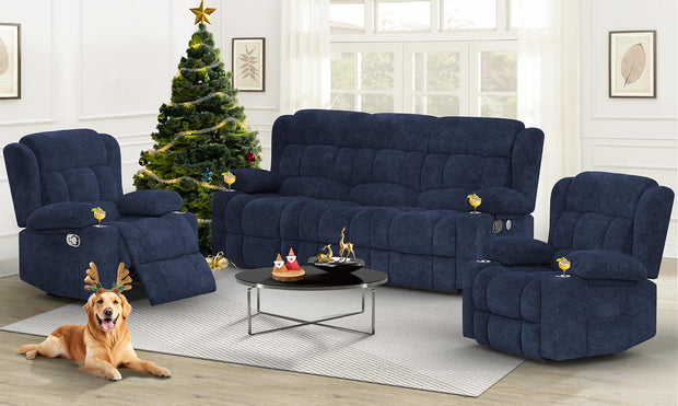 Loveseat Recliner Sofa, Flip Middle Backrest Design PU Leather 3 Seat Reclining Sofa with Storage Drawer, Manual Couch for Living Room (Ivory White, PU)