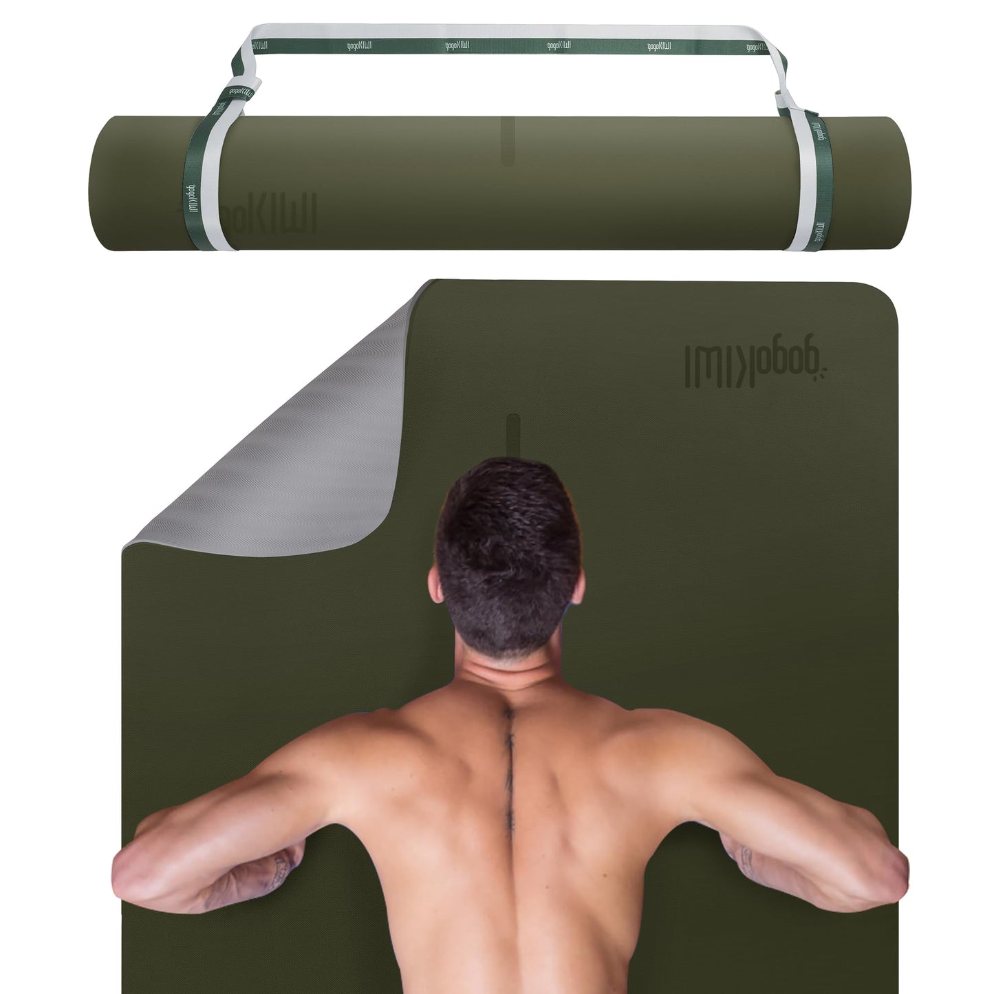 Extra Wide Yoga Mat for Men Women (72"L x 36"W) Non Slip Fitness & Exercise Mat with Alignment Marks for Yoga, Pilates, Floor Workouts