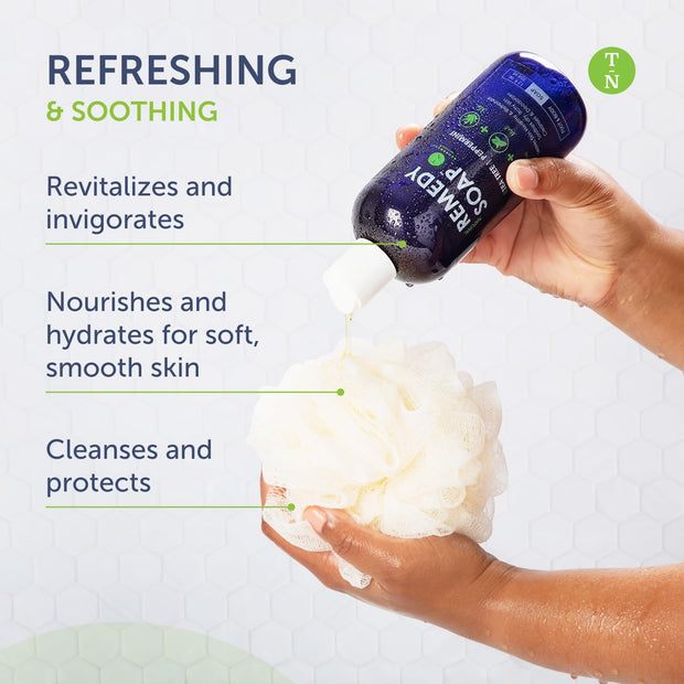 Truremedy Naturals Remedy Tea Tree Oil Body Wash - 12 oz Refreshing Cleanser for Skin and Scalp with Tea Tree, Peppermint, and Aloe - Invigorating Soap Body Wash